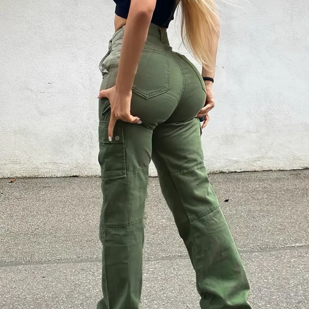 Women Loose Straight Cargo Pants Y2K Pocket